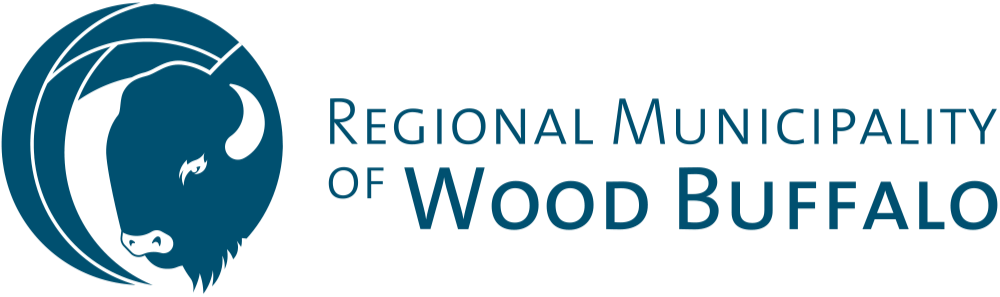 Logo of the Regional Municipality of Wood Buffalo, featuring a stylized buffalo head and text.