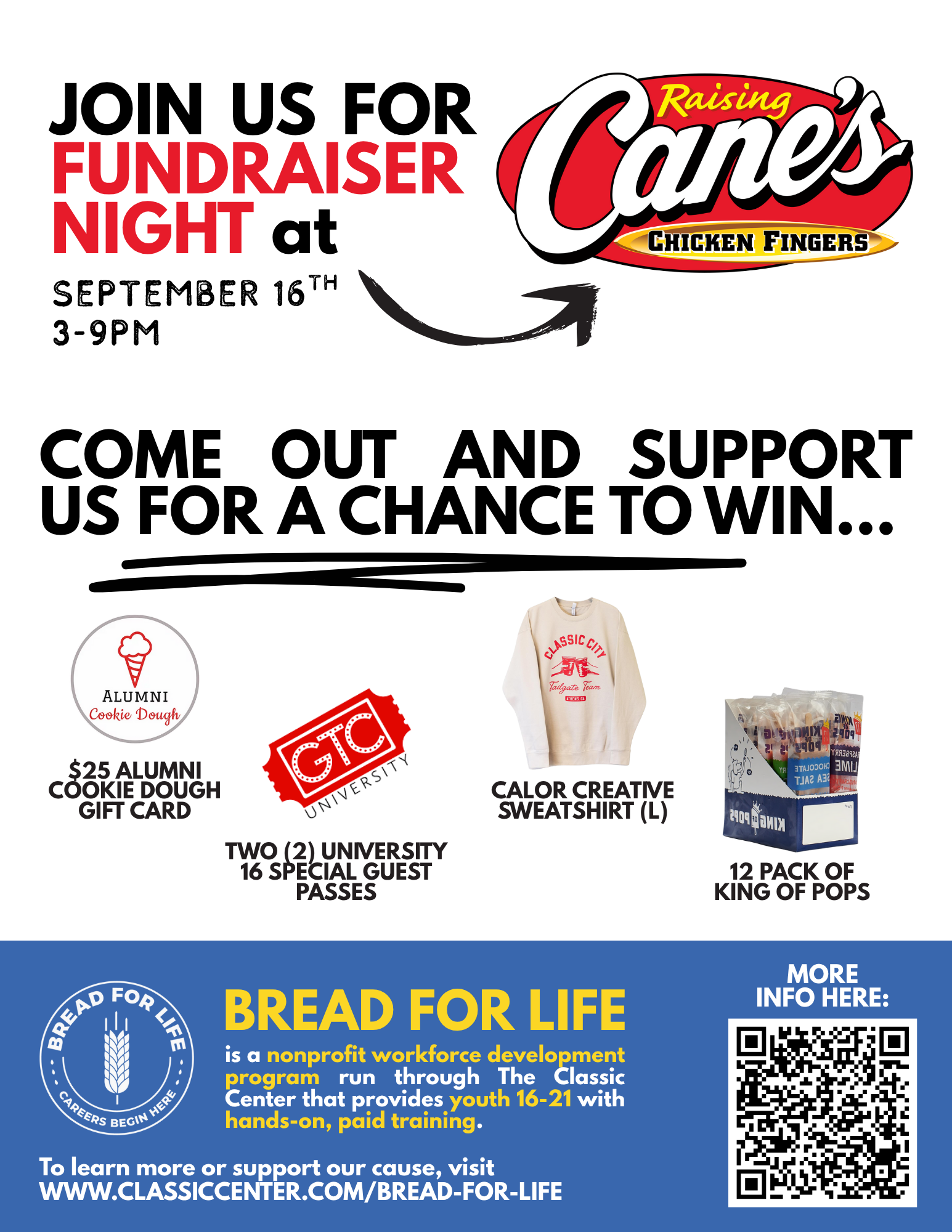 Bread for Life Raising Cane's Fundraiser Night Flyer