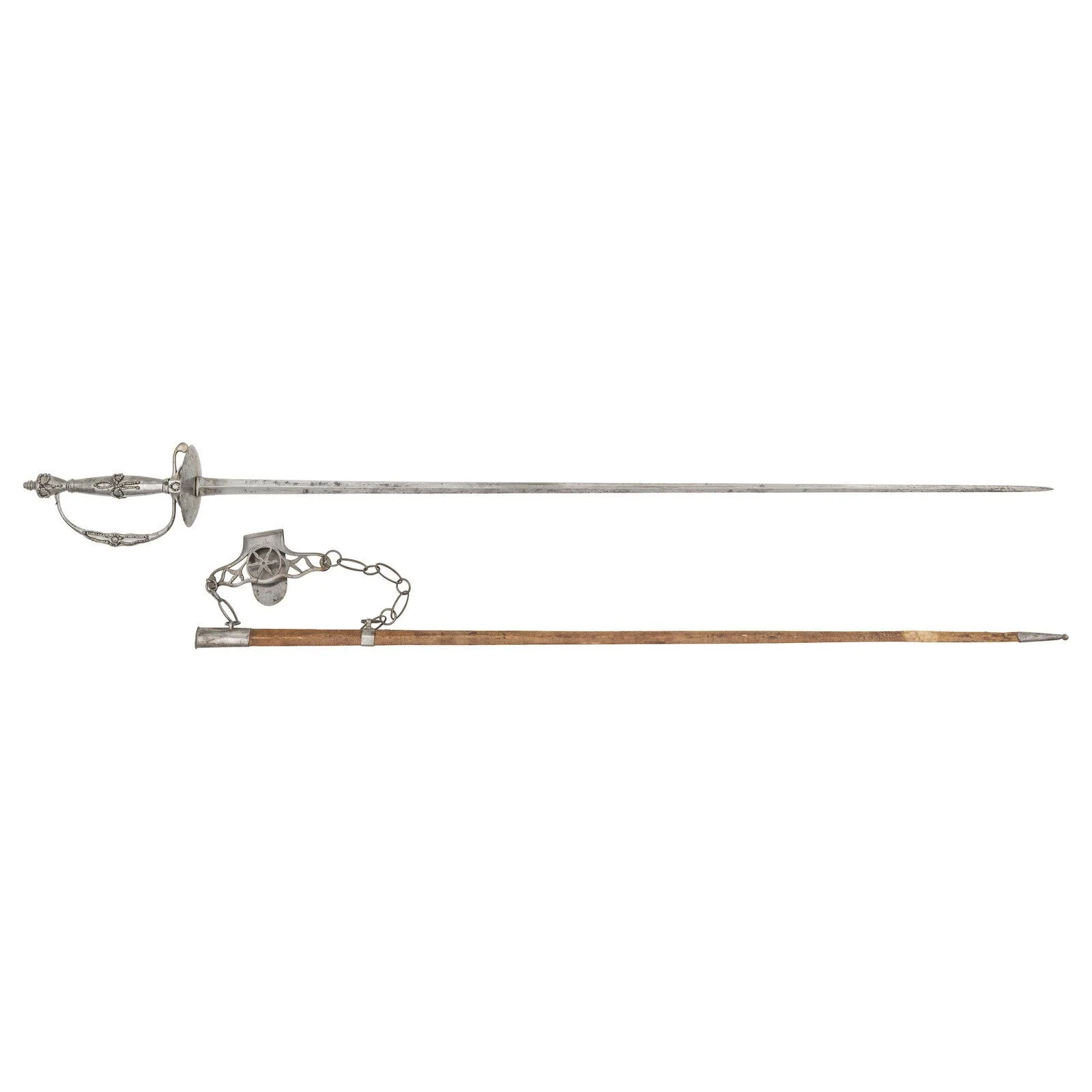 A smallsword and scabbard