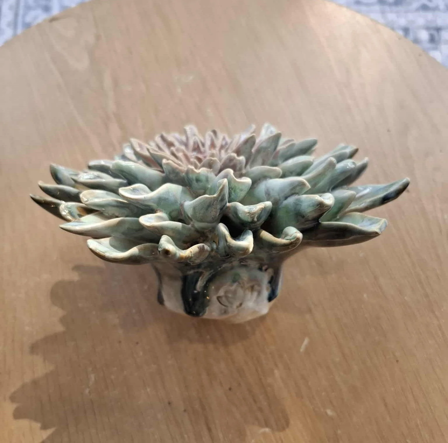 Textured turquoise & pink spikey petal dahlia side.jpg