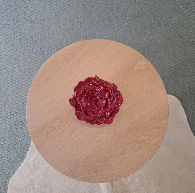 Handcrafted Red Ceramic Rose