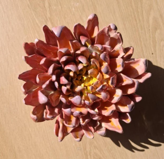 SOLD - Radiant Pink and Purple Dahlia Sculpture