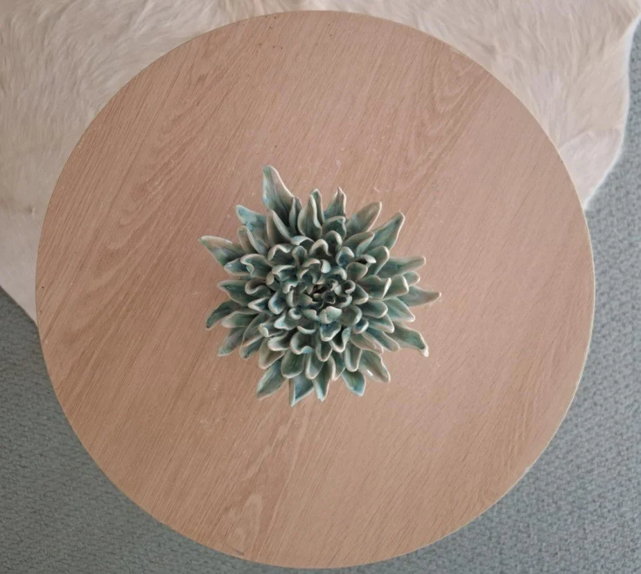 Textured torquoise spikey dahlia table.jpg