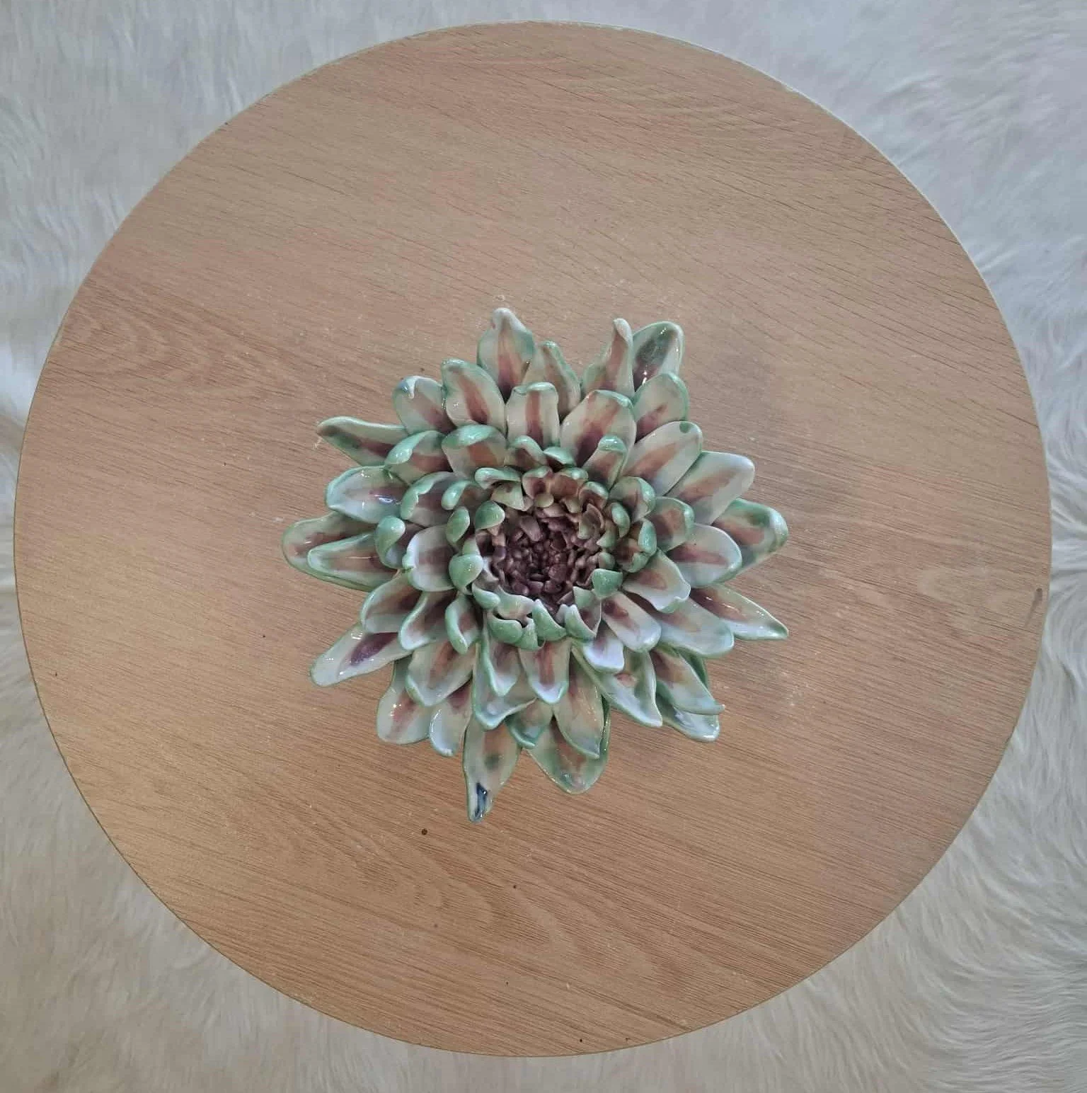 Light pink, purple & pistachio spikey petal Dahlia