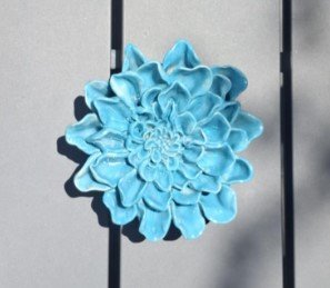 Teal blue flower bench.jpg