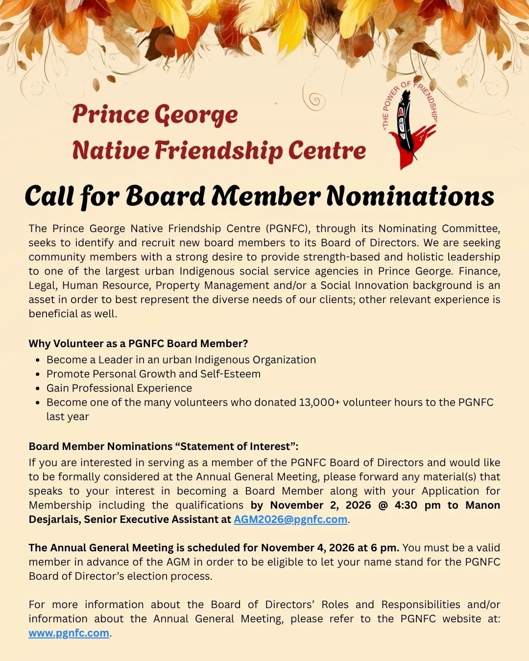 PGNFC 2026 Call for Board Member Nominations