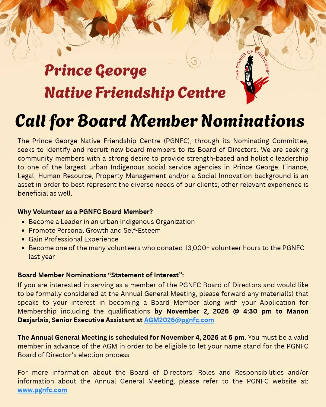 PGNFC 2026 Call for Board Member Nominations