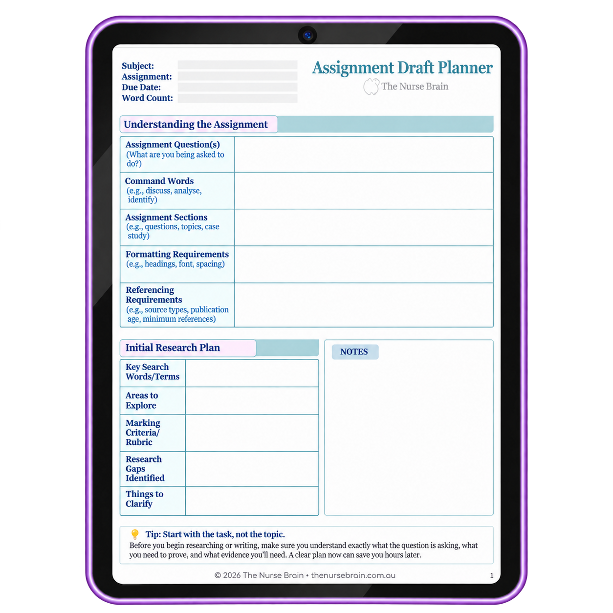 Assignment Draft Planner