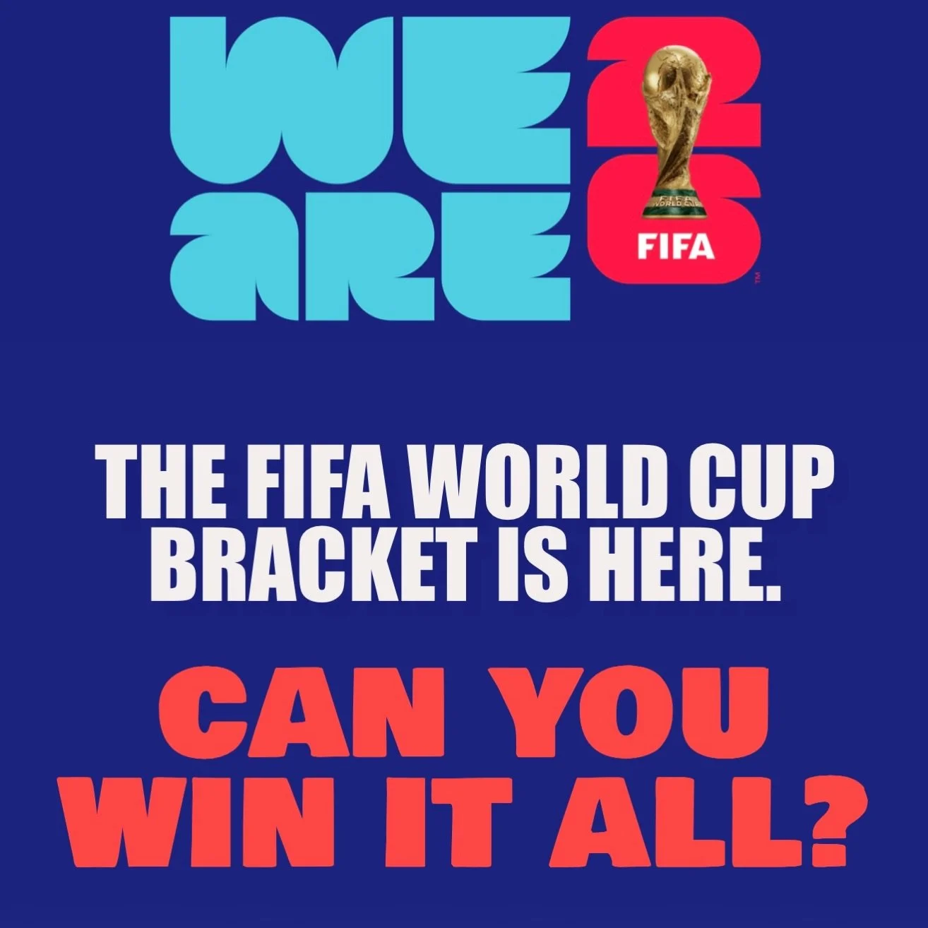 ITS LIVE!! 🌎🏆

The World Cup Bracket is officially up.

Predict the groups.
Pick the winner.
Regret your decisions later.

Or win it all and get a trophy and some Rioz 🥩 

worldcupbracket26.com