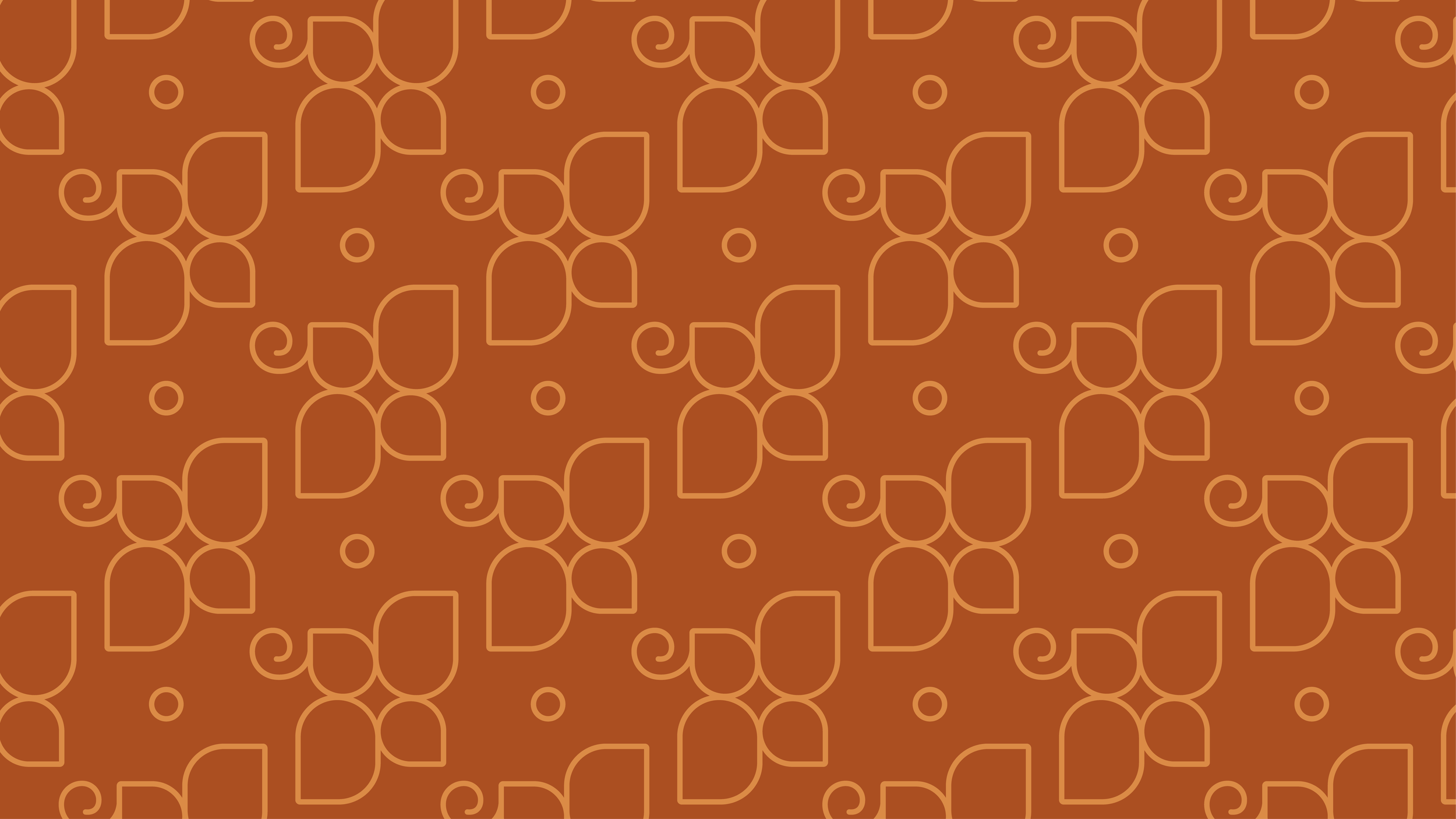 Seamless brand pattern featuring abstract dialogue bubbles from the Hablemos Hoy Therapy logo, symbolizing conversation, connection, and hope in a warm orange color.