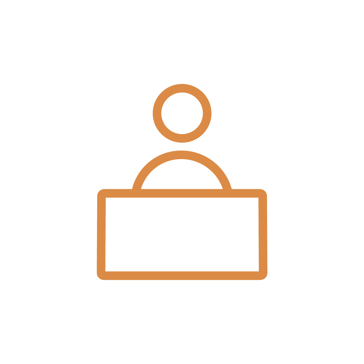 Icon of a single person representing individual online therapy sessions.