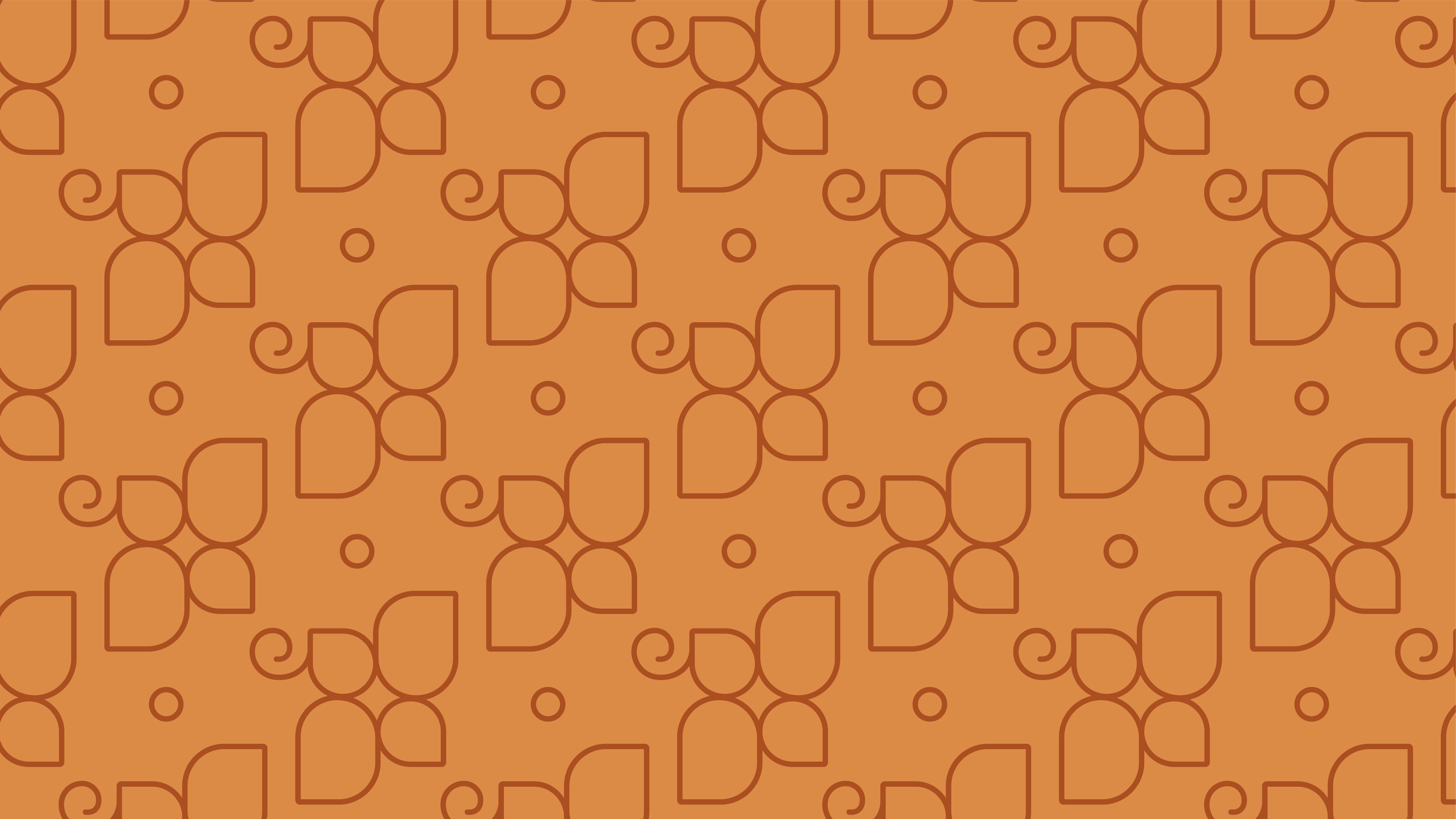 Seamless brand pattern featuring abstract dialogue bubbles from the Hablemos Hoy Therapy logo, symbolizing conversation, connection, and hope in a warm terracotta color.
