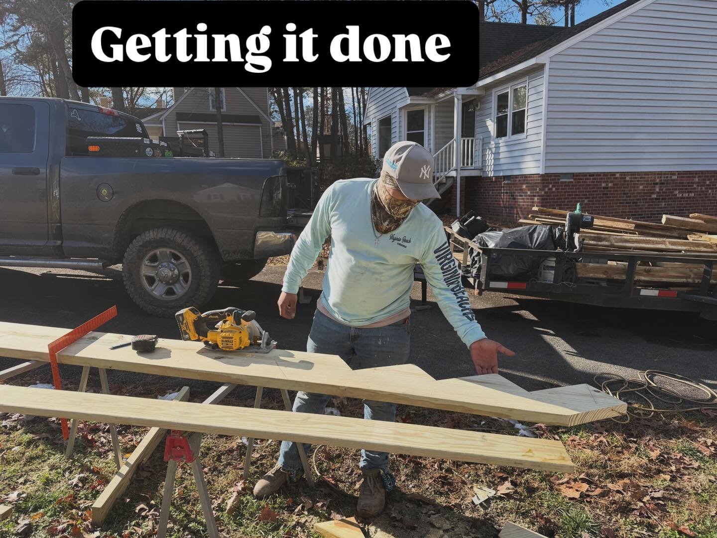 Bro and biz partner out here early and ready @nielsenhomeimprovements