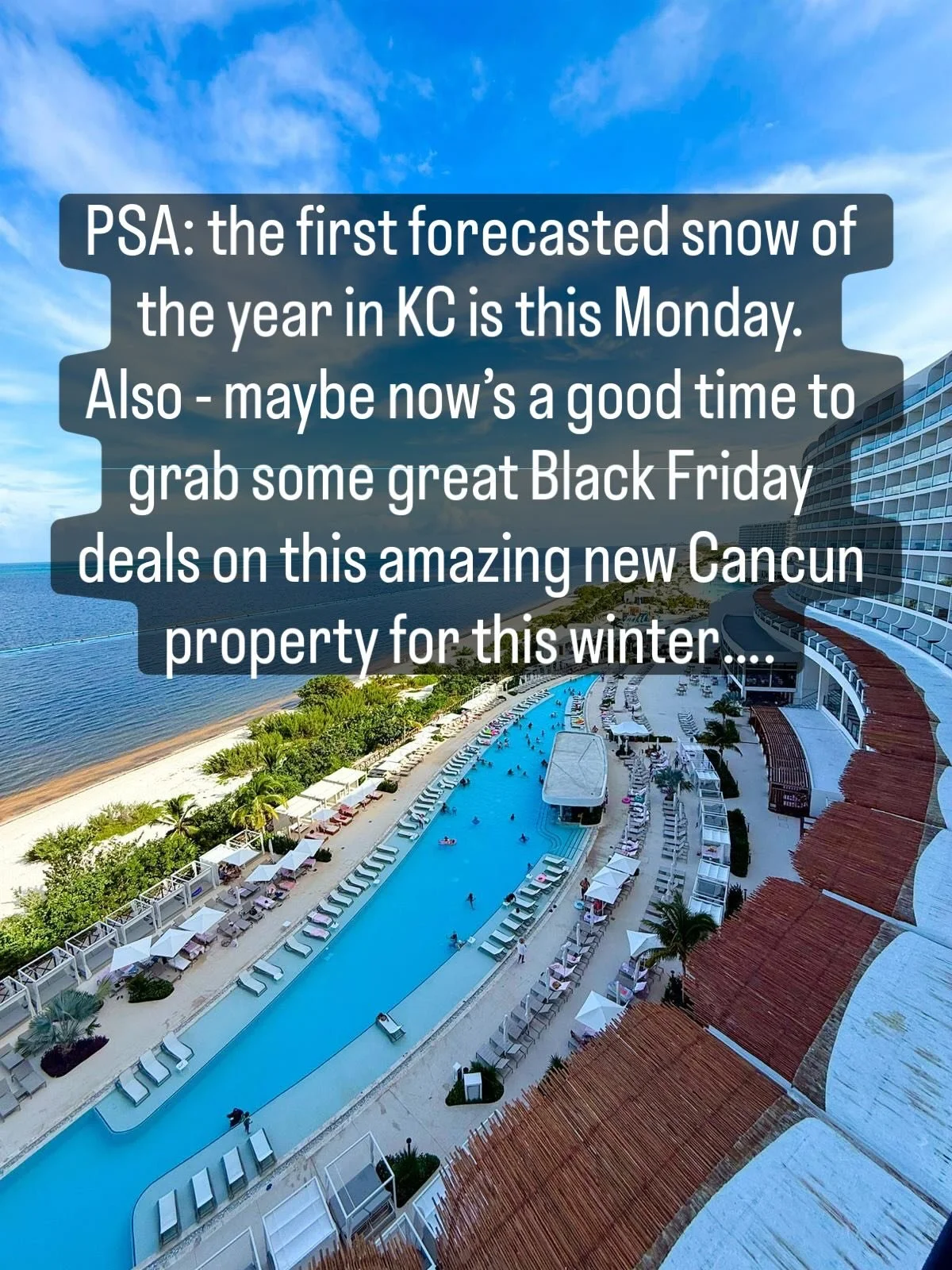 AVA Resort Cancun 🌴
A new all-inclusive escape on Mexico&rsquo;s breathtaking coast!

✨ Why clients love it:
&bull;⁠ ⁠Luxe, modern beachfront design
&bull;⁠ ⁠Largest saltwater lagoon in Cancun
&bull;⁠ ⁠Elevated dining &amp; entertainment
&bull;⁠ ⁠Pe