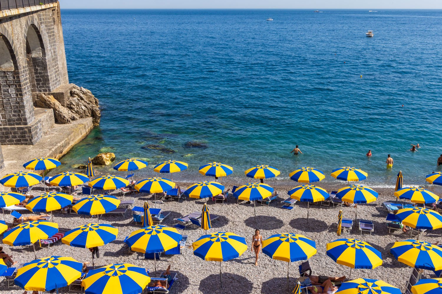 Vibrant Amalfi Coast Beach Photography Print
