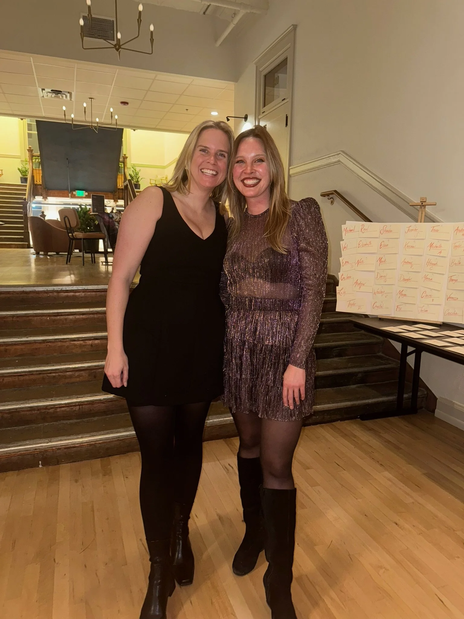 The hosts of Denver Dance Hall just before the start of the first-ever DDH event, in December 2025.