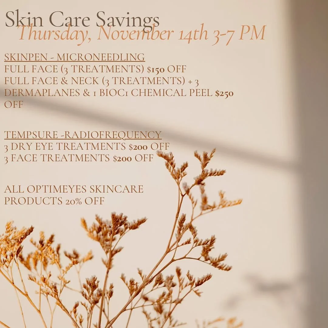 Make sure to come out for @belmont.eye &lsquo;s frame show! There will be deals on skincare, TempSure and SkinPen!