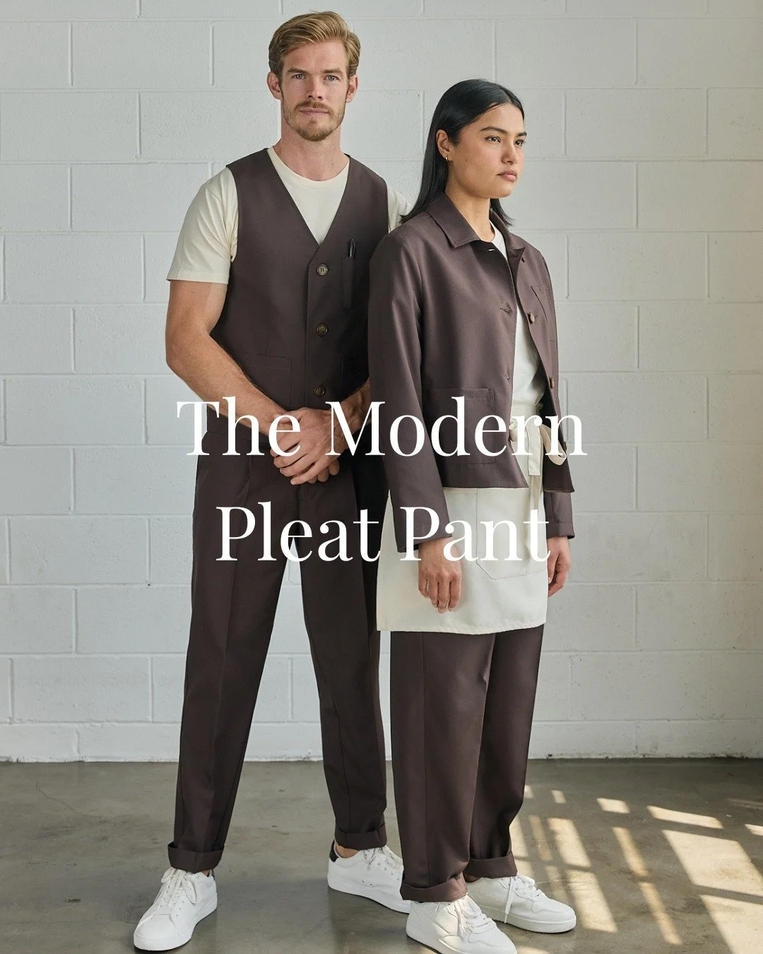The Modern Pleat Pant >> Our Modern Pleat Pant is designed to bridge the gap between classic suit trousers and casual chinos, offering a versatile option for contemporary workwear.

With a straight cut and single pleat, these pants deliver a cl
