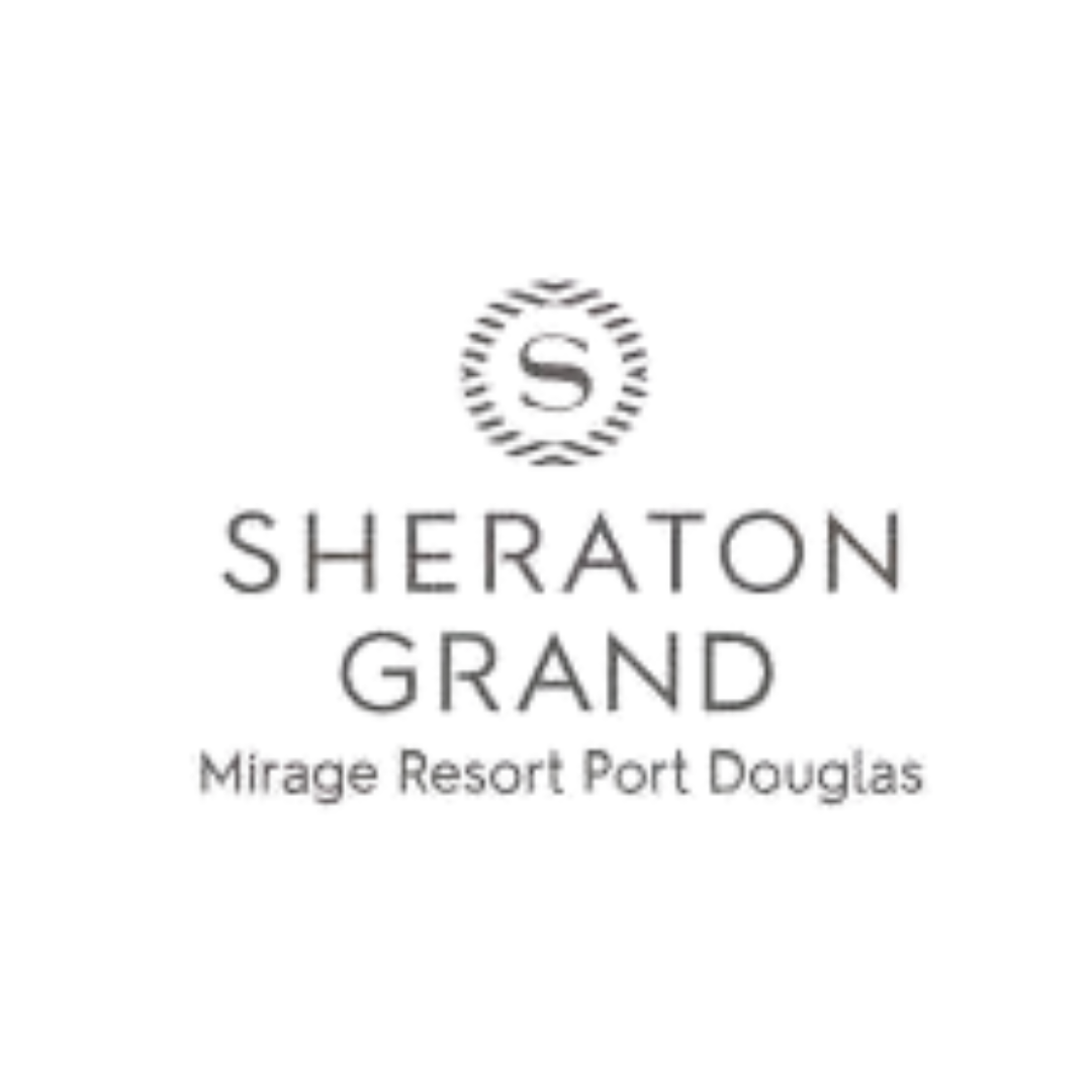 Sheraton Grand logo with Sony copyright symbol and the tagline 'Mirage. Dream. Enjoy. Discover.'