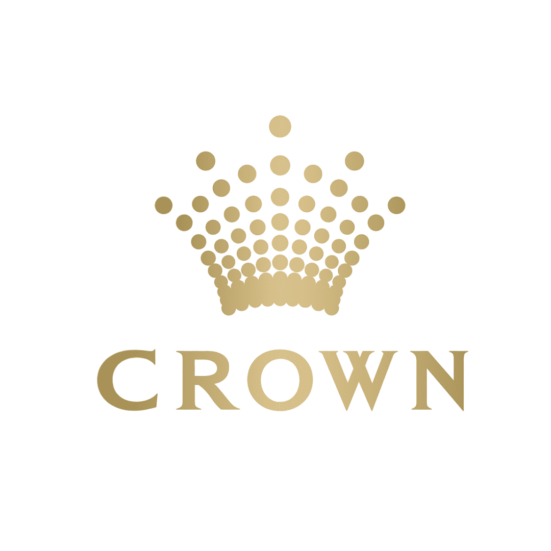 A gold crown graphic with circular dots and the word 'CROWN' underneath on a black background.