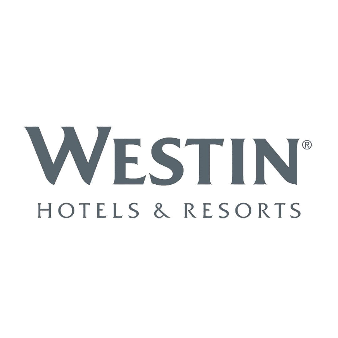 Logo of Westin Hotels & Resorts on a black background.