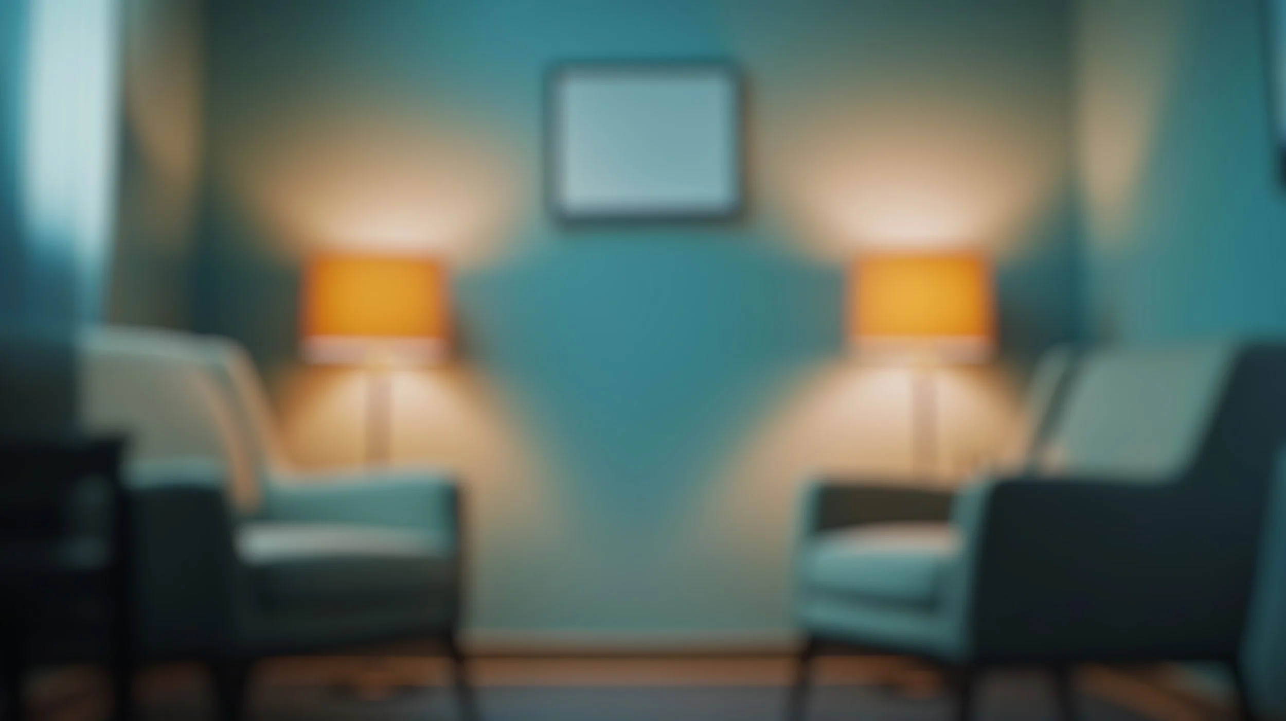 Psychotherapy services room with 2 chairs