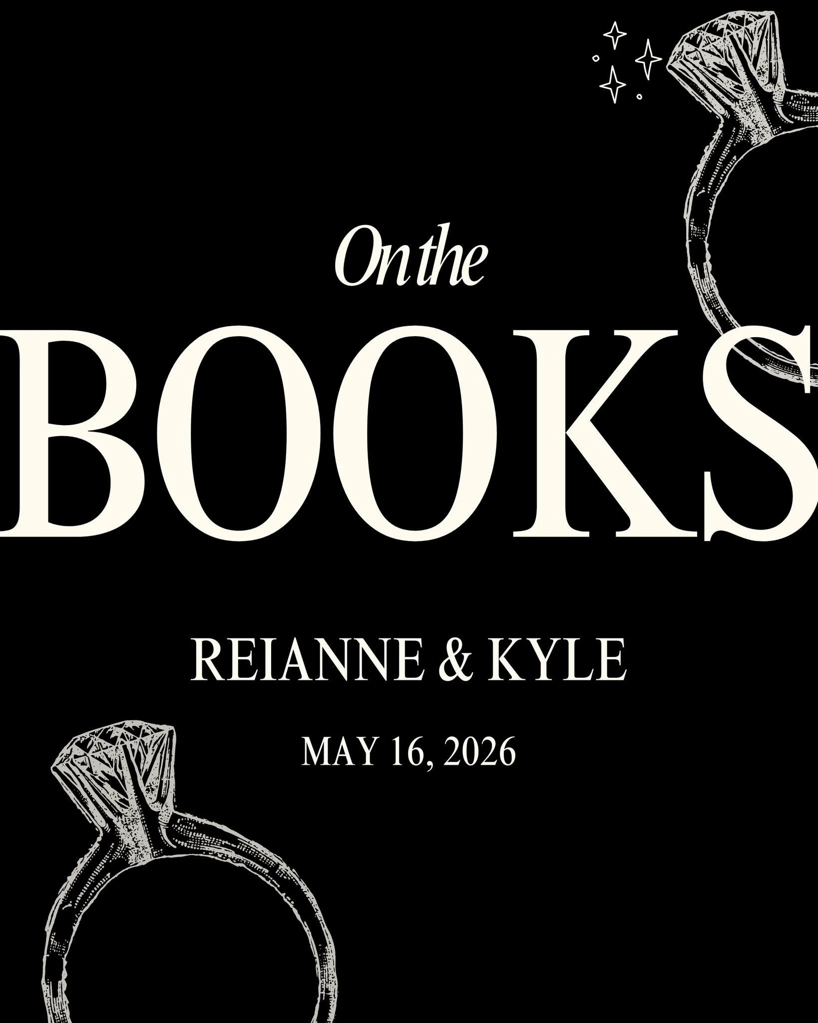 Officially on the books 🤍 Reianne &amp; Kyle are getting married on May 16, 2026!
Grateful to be part of this season with them.