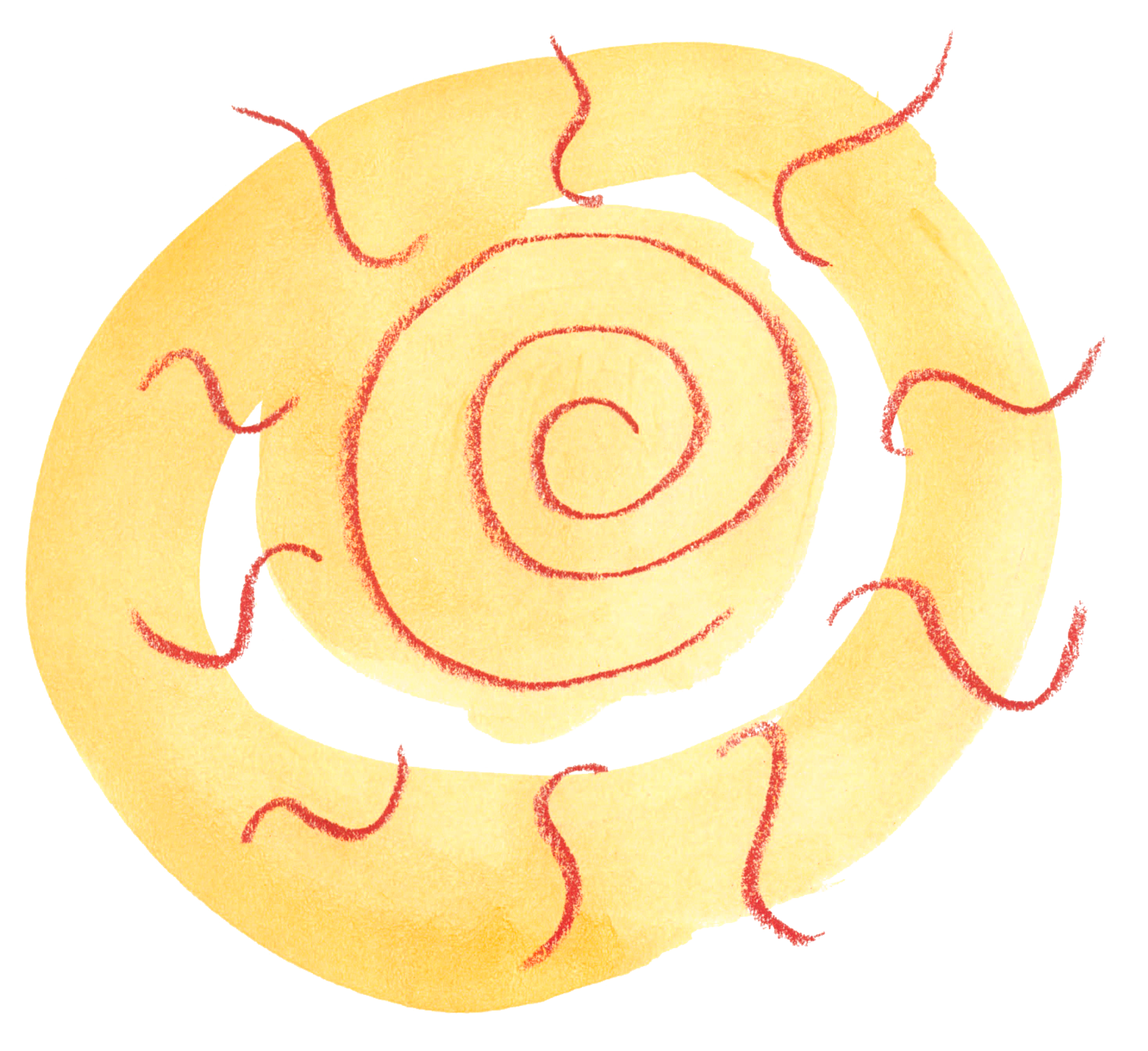 Illustrated drawing of a sun.