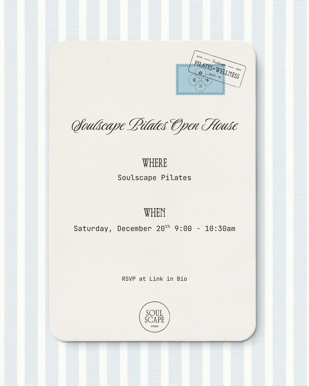 Launch month but make it cozy 💛

On Saturday, December 20th, we&rsquo;re hosting our Open House:
✨ 9:00&ndash;10:30AM
✨ Expect candy canes + coffee, natural skincare, permanent jewelry, and more
✨ The first 20 visitors receive a Soulscape Goodie Bag