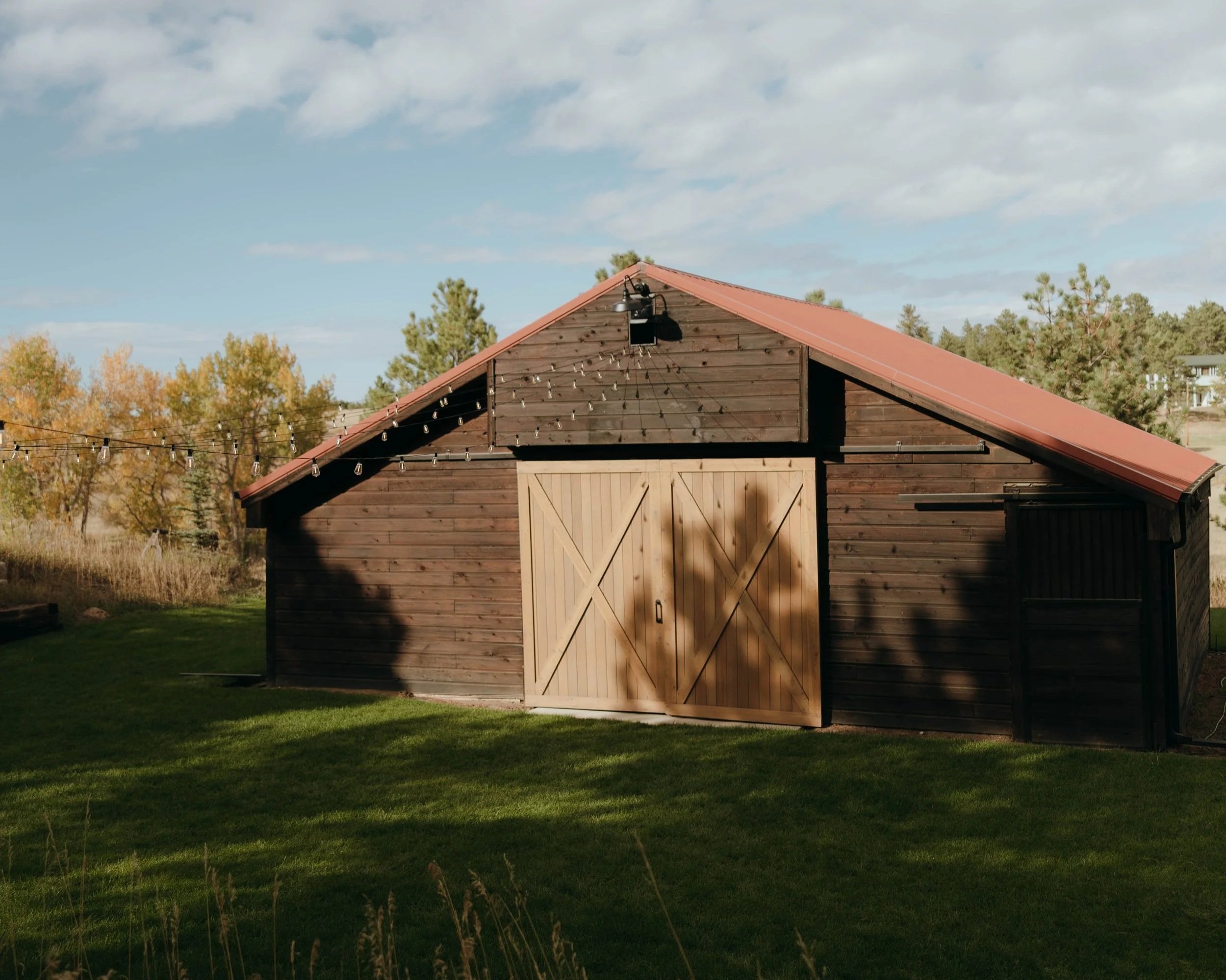 The Barn - string lights in view