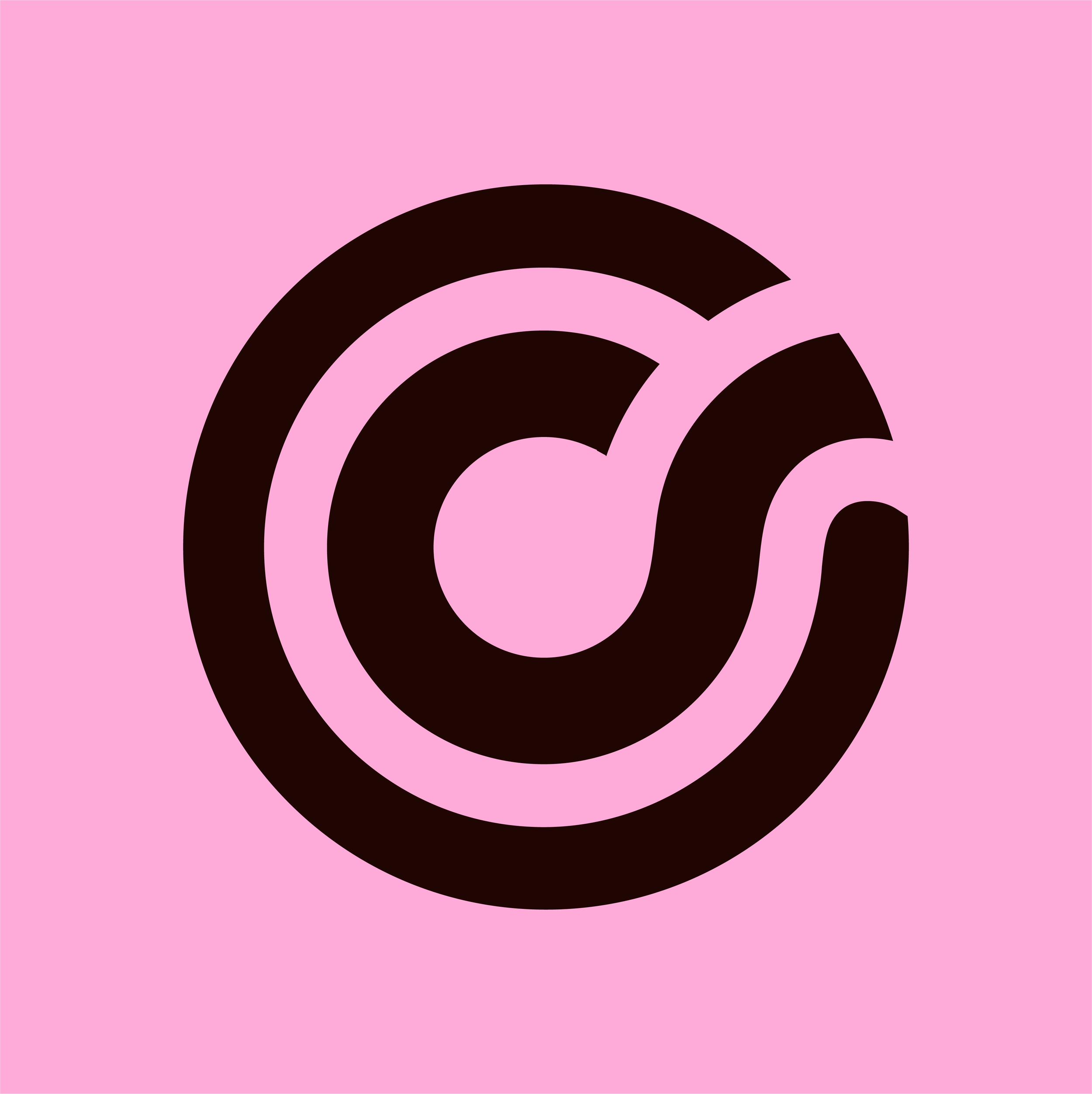 Black CSC logo on a pink background.