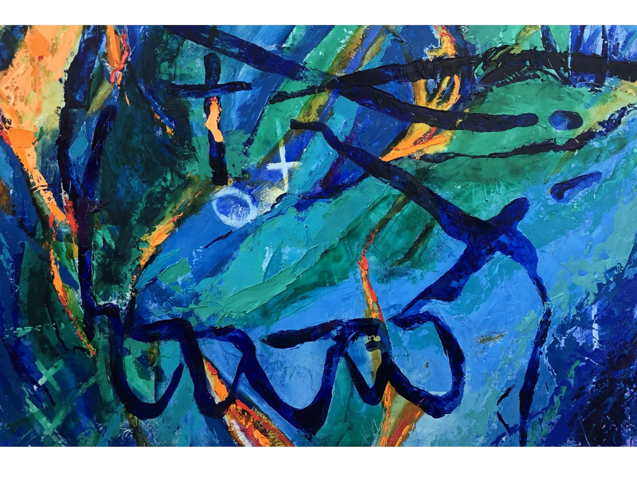 Crown of Thorns, 2025, oil/linen, 120 cm (w ) x 80 cm/ 47” ( w ) x 31”