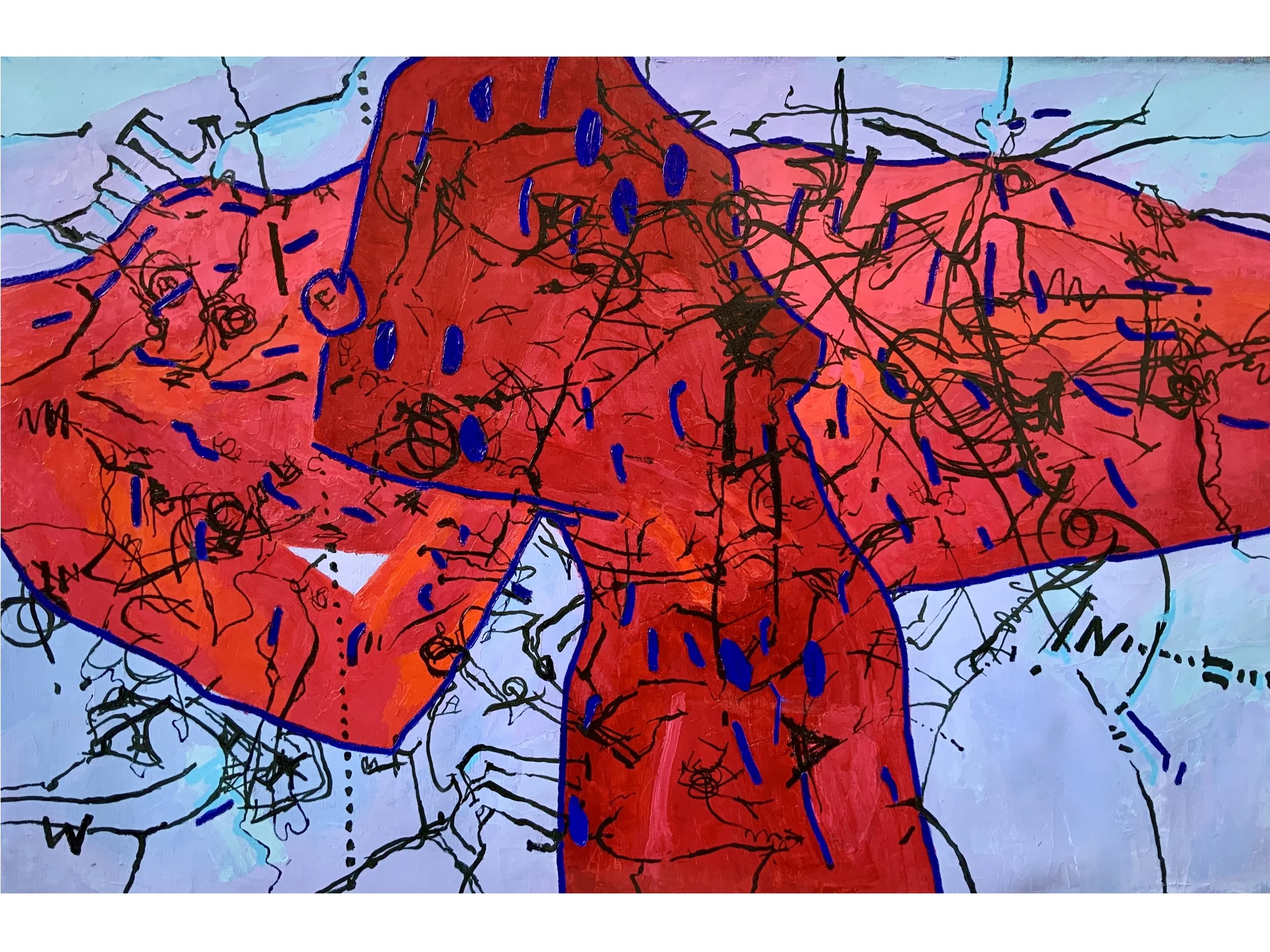 Red Kate 1, 2022, oil/linen, 156 cm (w ) x 98 cm/ 61” ( w ) x 39”