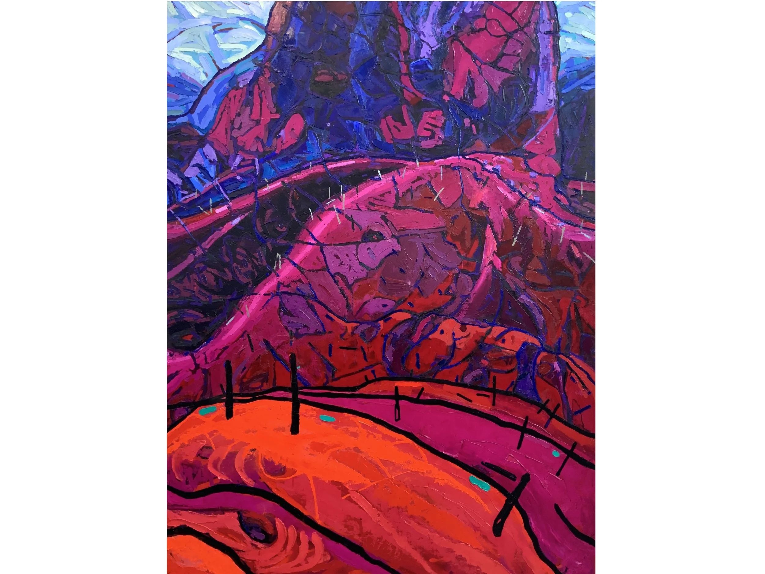 Unprecious, 2024, oil/linen, 173 cm (w ) x 231 cm/ 68” ( w ) x 91”
