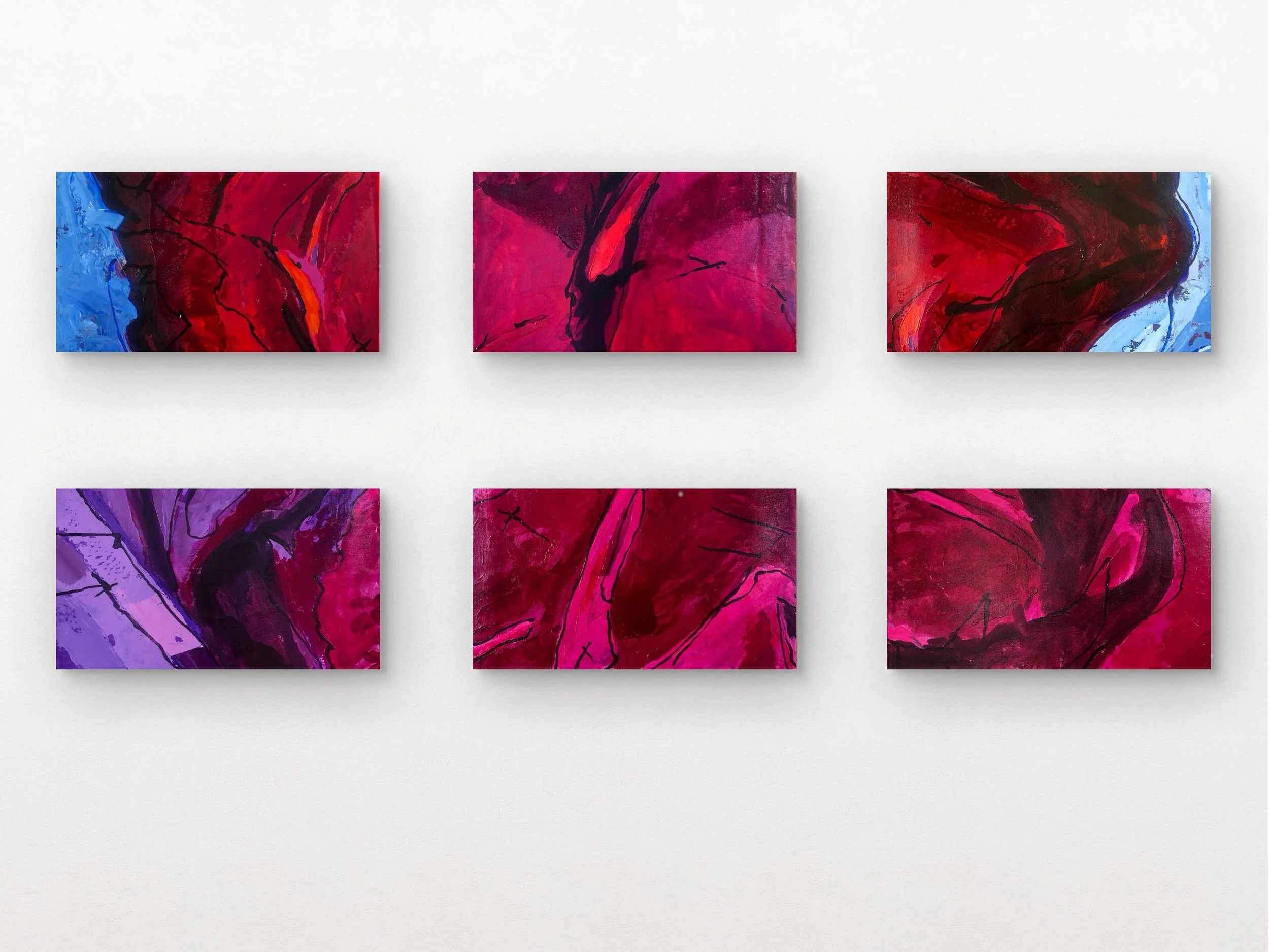 The Vastness Studies, 2025, acrylic/linen, 6 qty x 72 cm (w ) x 44 cm/ 28” ( w ) x 17”