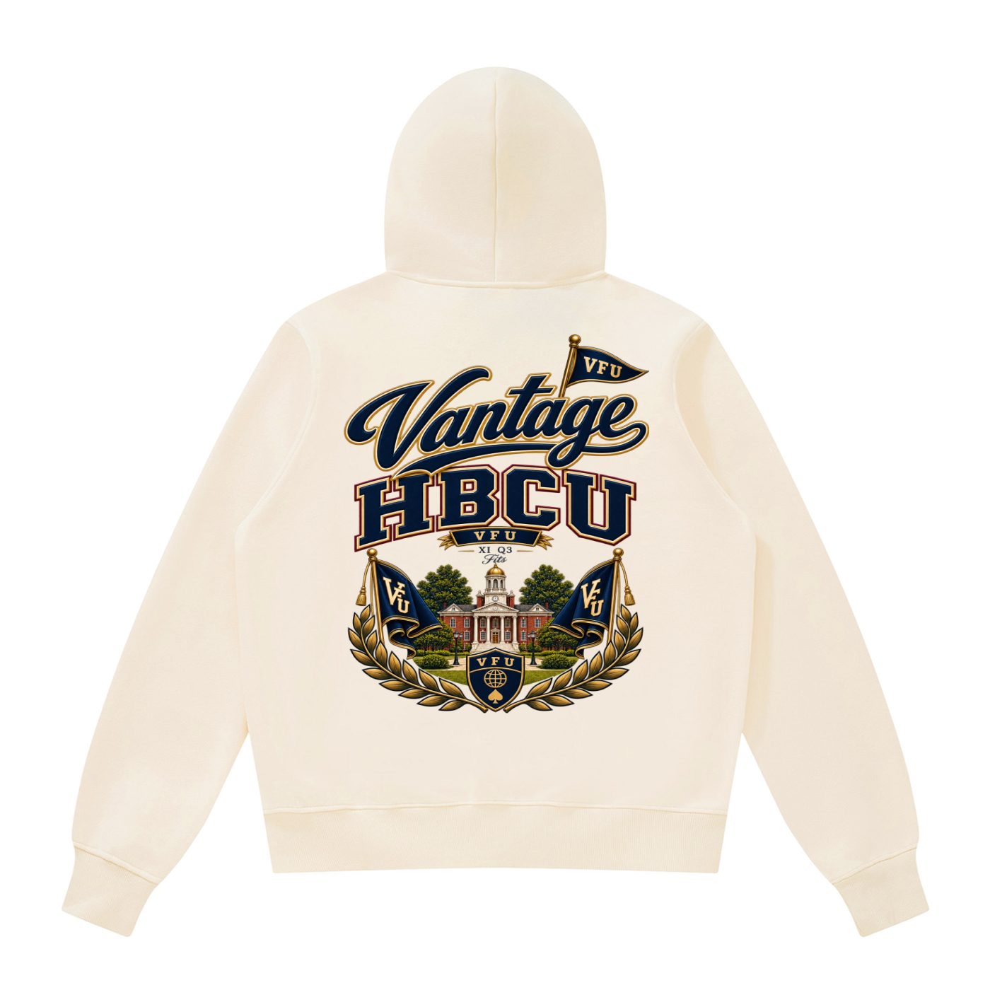 HBCU Fleece Full Zip Hoodie-butter back.png