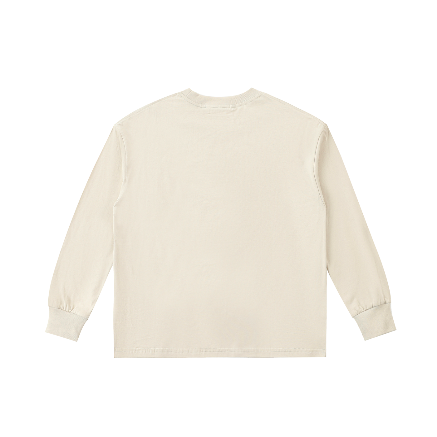 HBCU Kids' Quick-Dry Cotton Long-Sleeve beige back.png