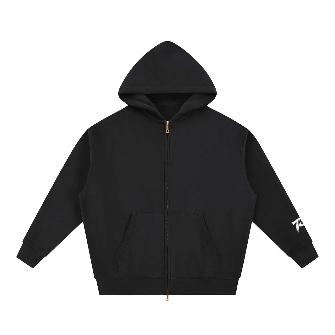 731 Oversized Fleece Boxy Hoodie-black front.png