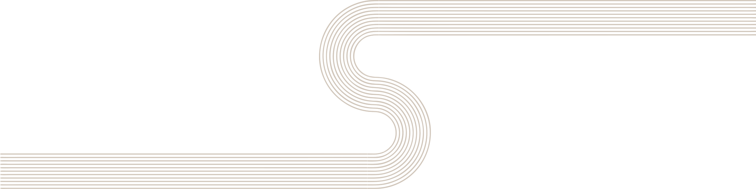 Close-up of a black surface with a series of white concentric lines forming a stylized letter S.