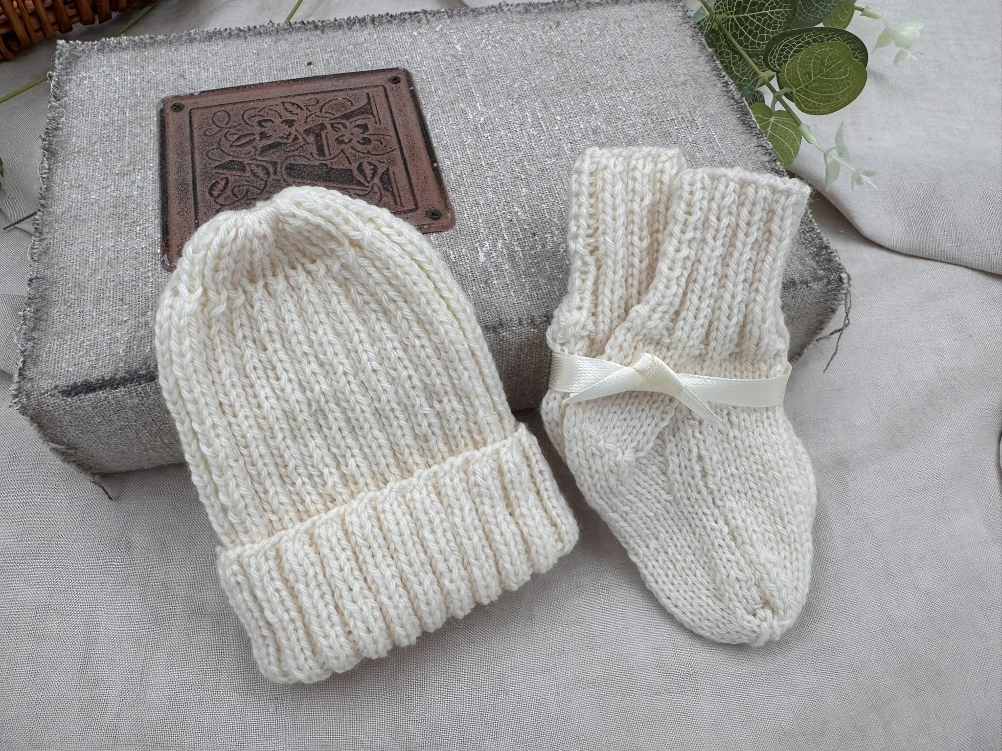 Little Comfort - Knitted Hat and Socks - Neutral.JPEG