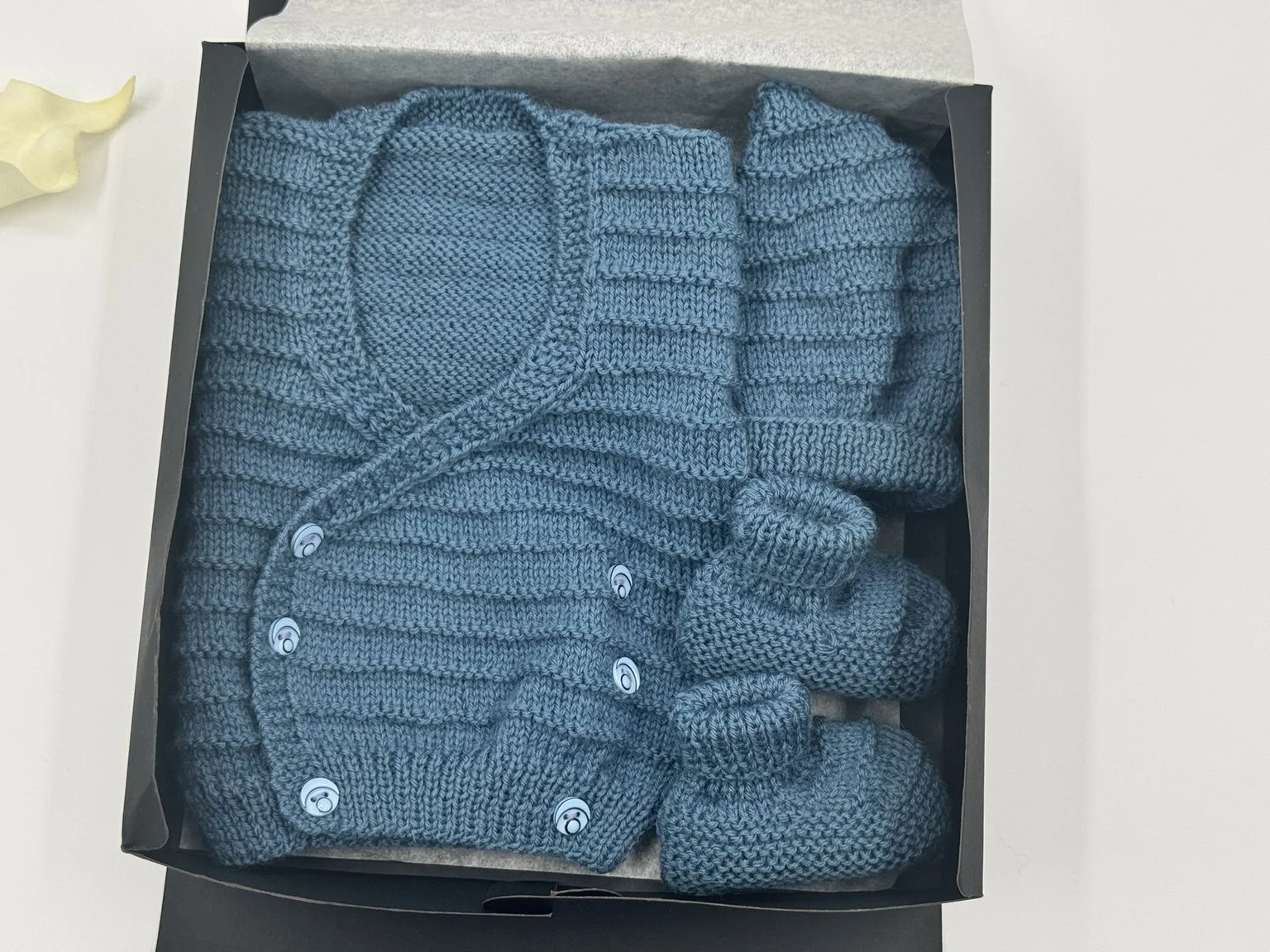 Knit Set Boy - Cardigan, Hat and Booties Boxed.JPEG