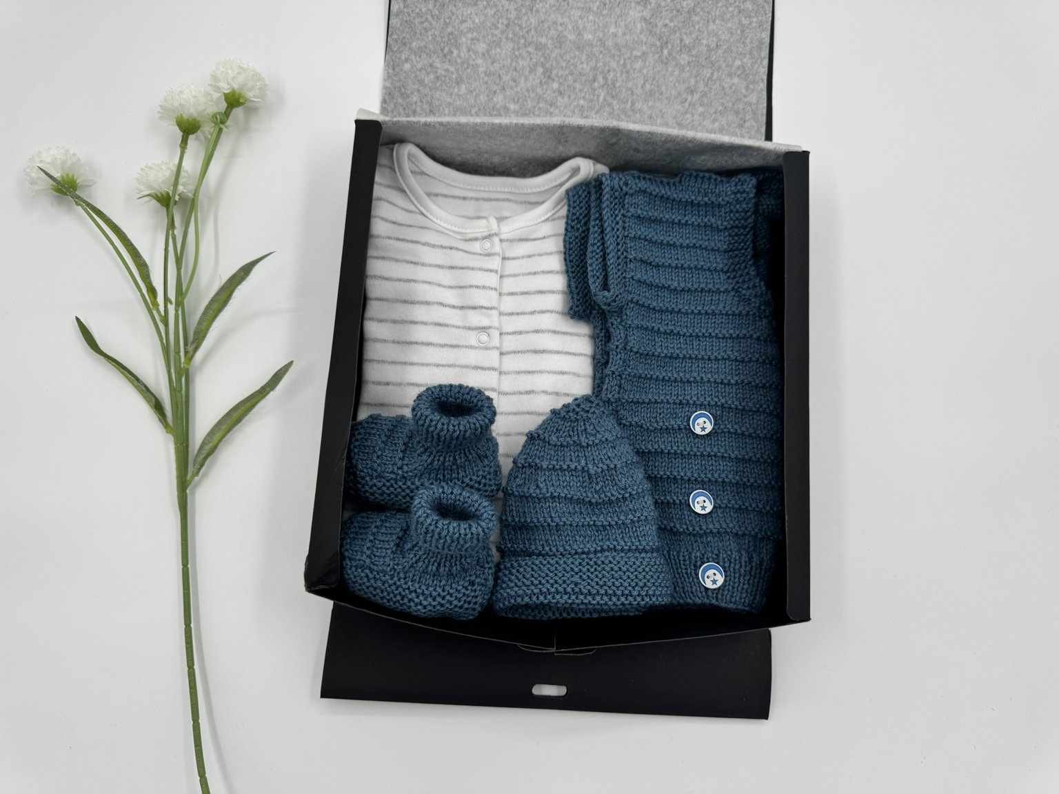 Homecoming Boy - Onesie, Vest, Hat and Bootties Boxed.JPEG