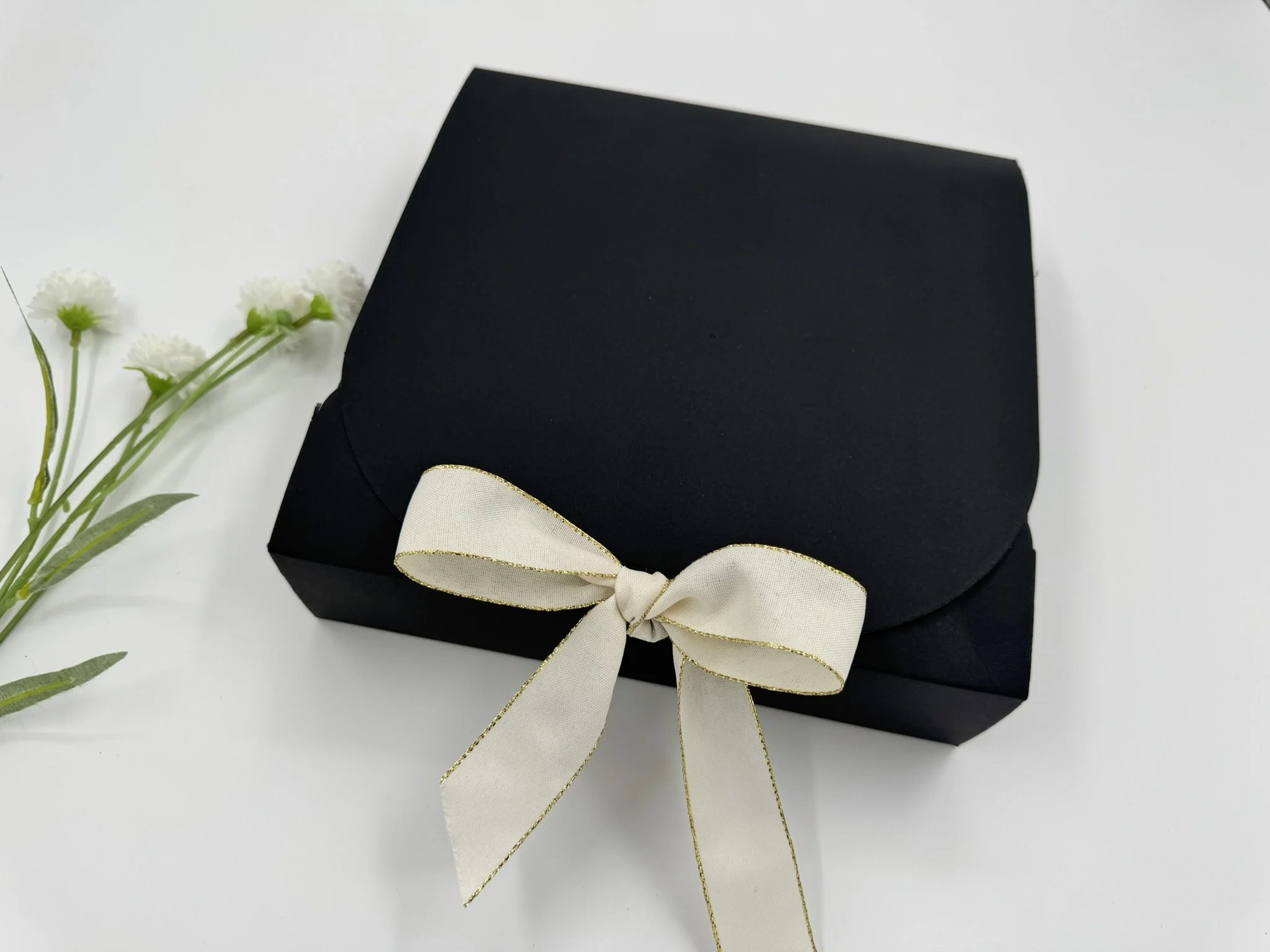 Homecoming Girl - Black Box Cream Ribbon Gold Trim .JPEG