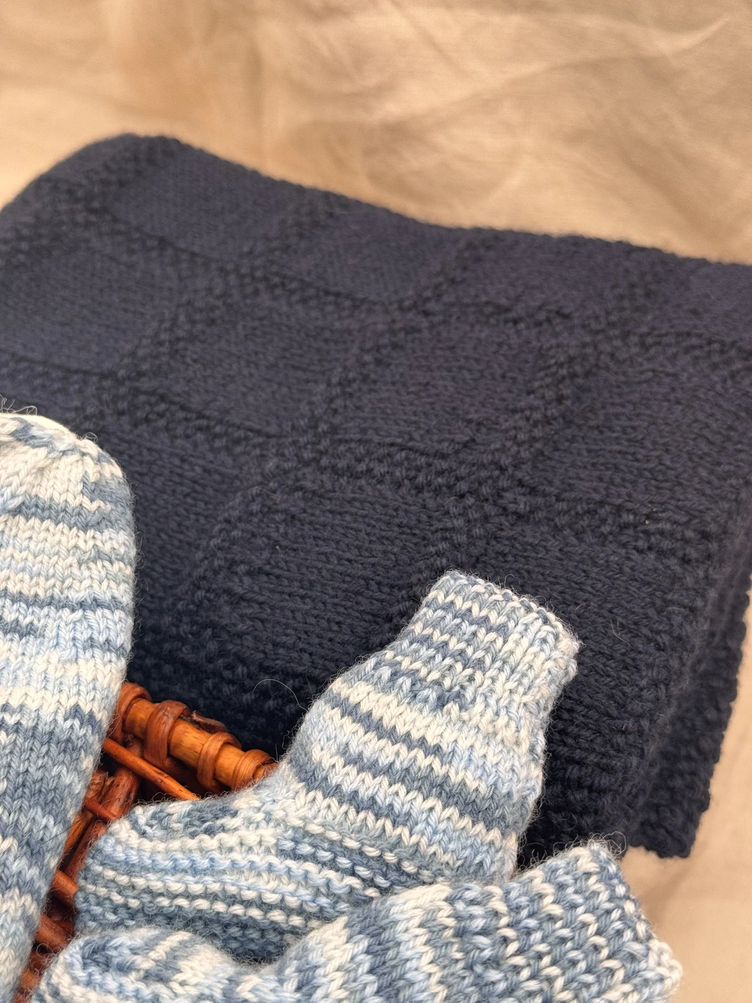 Let's Go HOme - Navy Knitted Small Blanket-Boy.JPEG