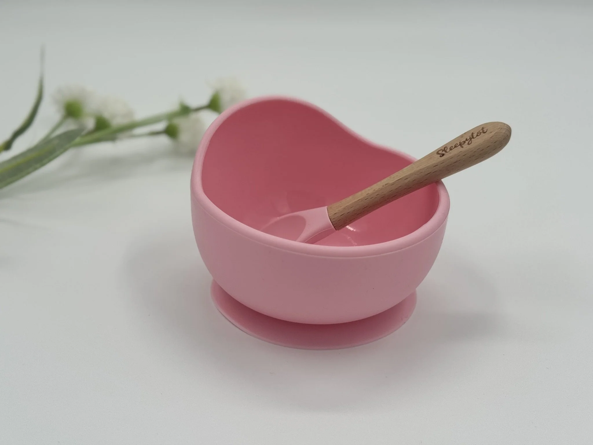 Mealtime Girl - Silicone Bowl and Spoon Close Up.JPEG