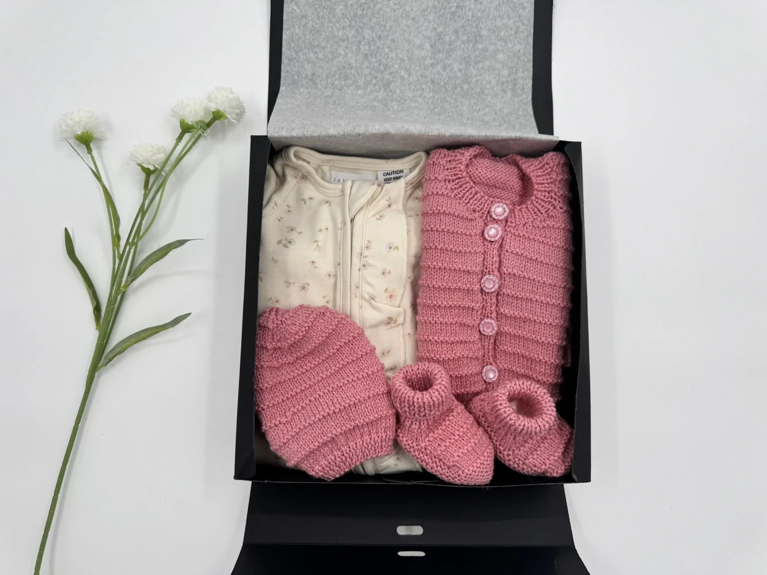 Homecoming Girl - Onesie, Cardigan, Hat and Booties Boxed.JPEG