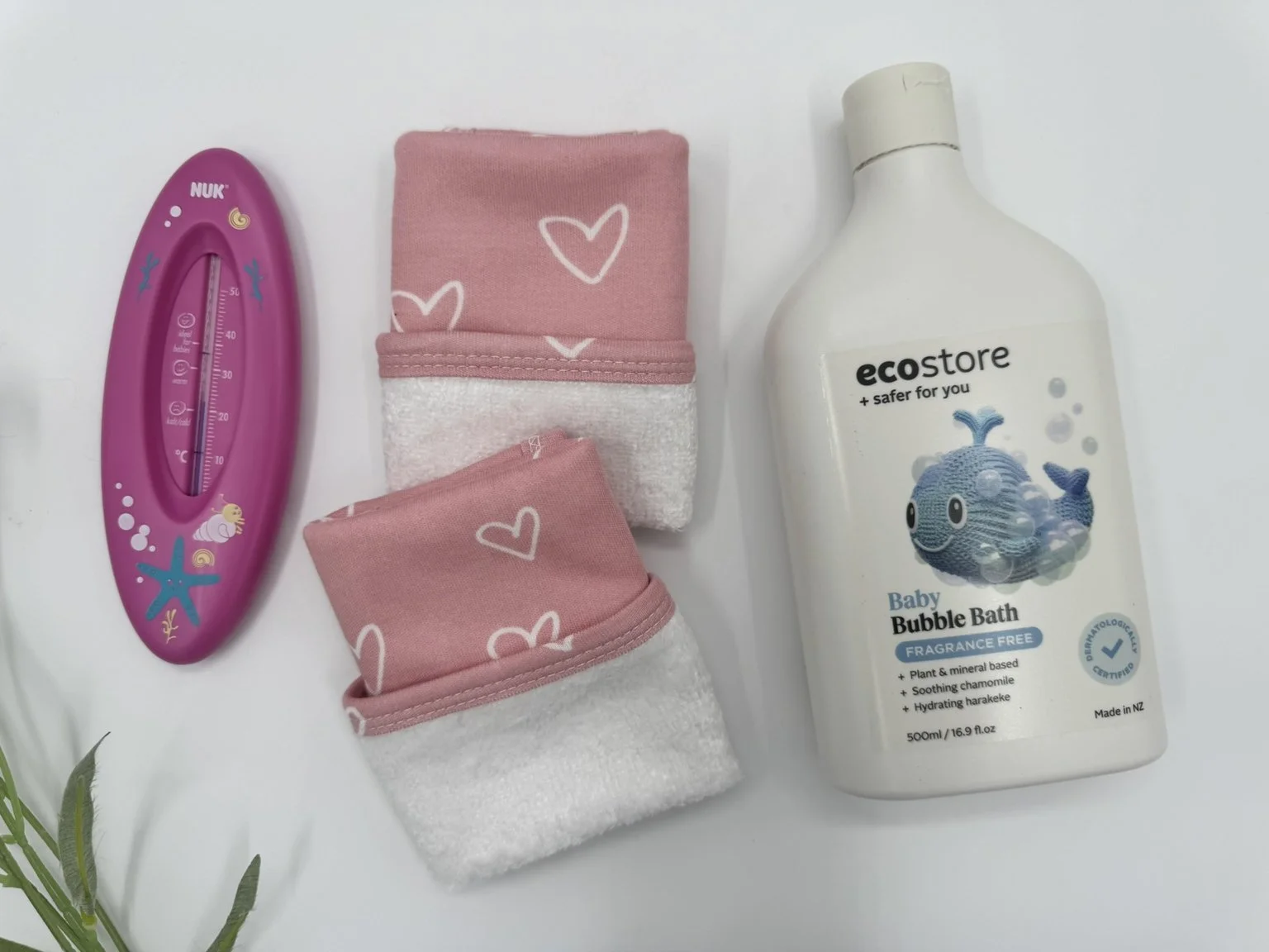 Bathrime Girl - Bubble Bath, Thermometer and Toweling Wipe (2) Flat Lay.JPEG