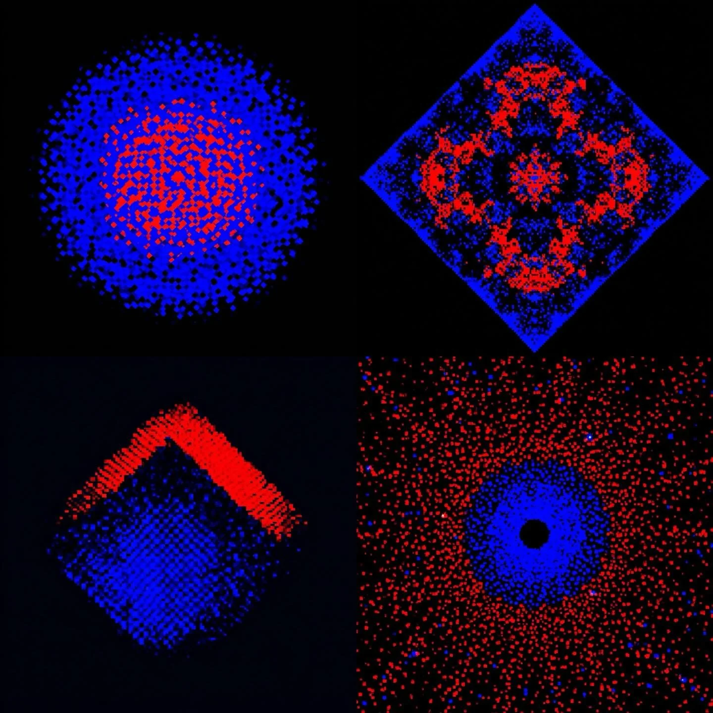 Do these images look 3D? Chromostereopsis is a visual illusion where the impression of depth is conveyed in two-dimensional color images (usually using red and blue colors). Supposedly the effect is more pronounced for near-sighted individuals.