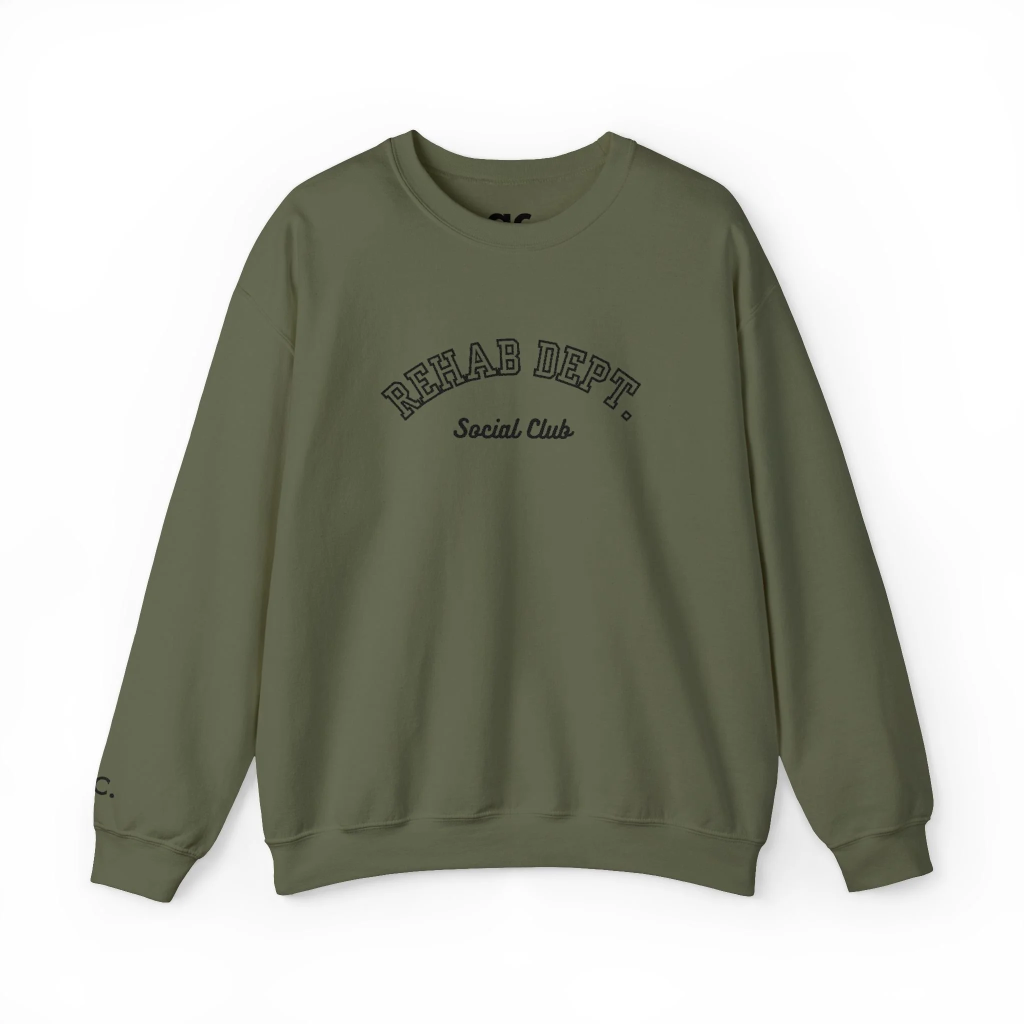 EMBROIDERED Social Club - Crewneck Sweatshirt (Military Green)