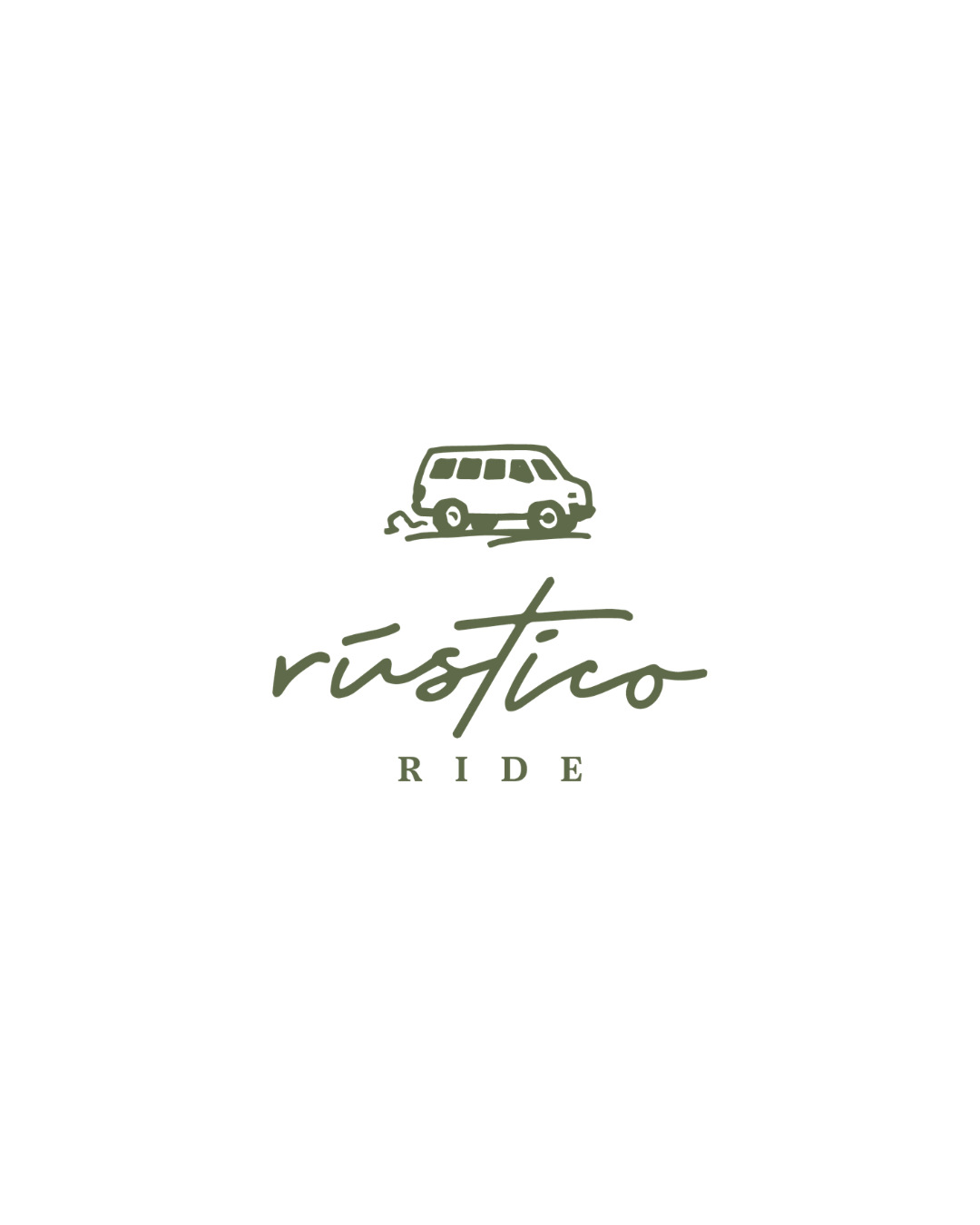 Logo for The Rústico Ride featuring three circular icons with floral and leaf patterns, and the text 'the rústico ride' below.